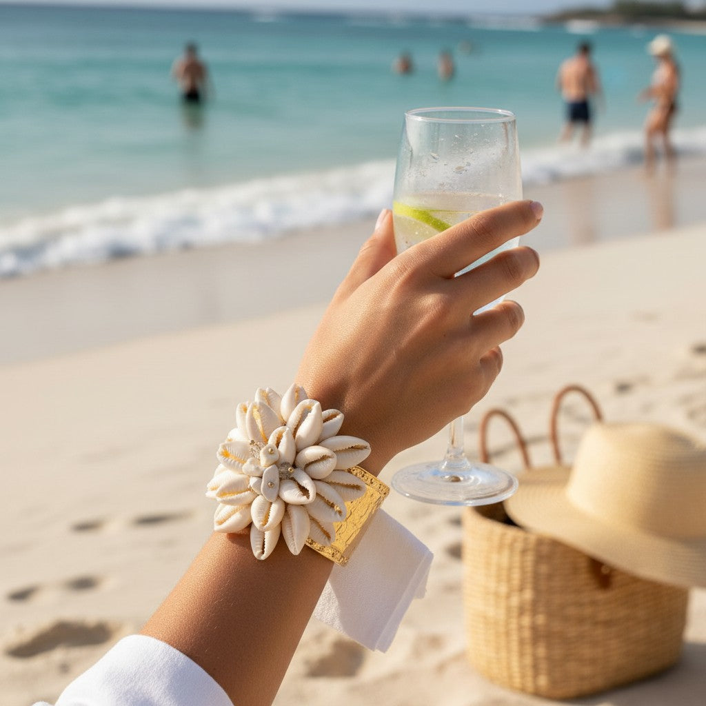 Bracciale Rigido con Conchiglie Naturali – Stile Boho Mare