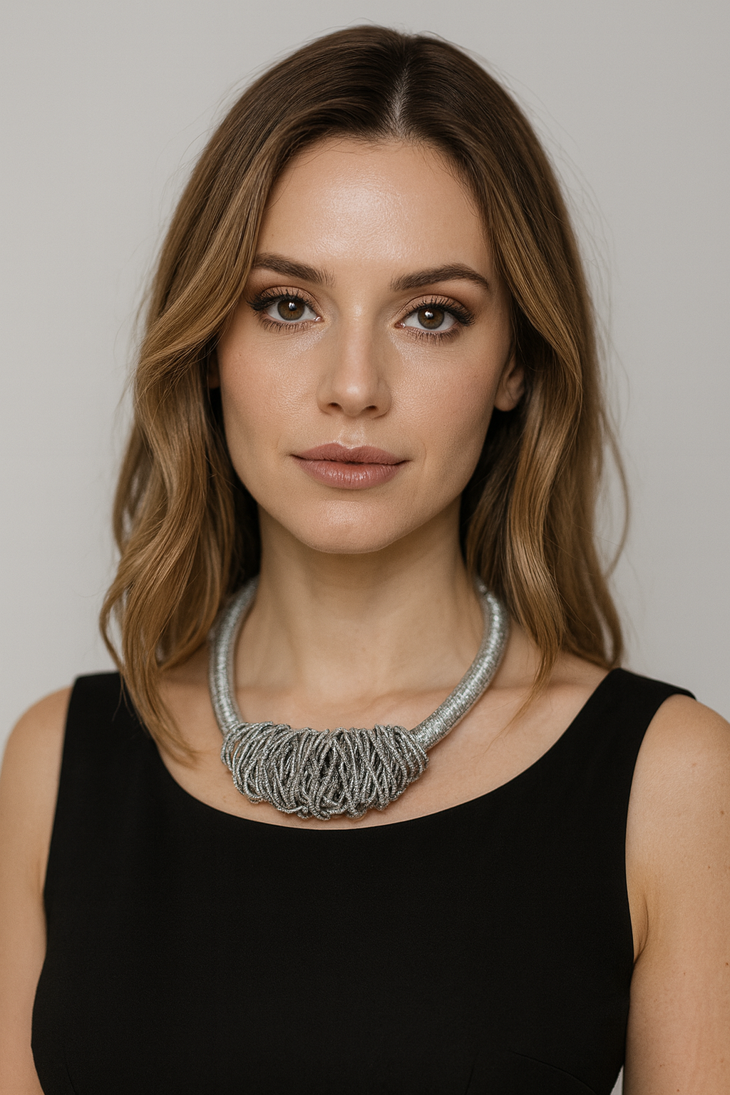 Collana Tubolare Intrecciata β Oro & Argento