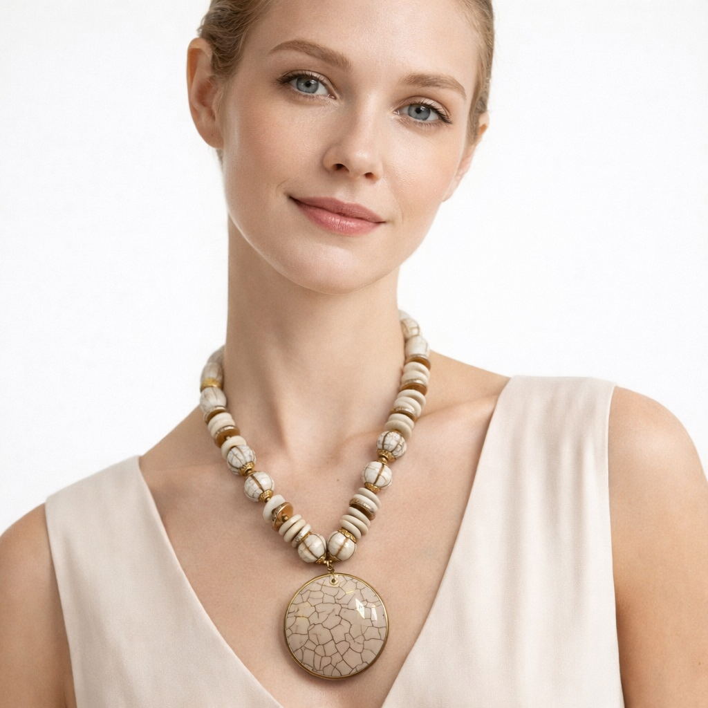 Collana Boho con Pendente Tondo – Stile Estivo Multicolor
