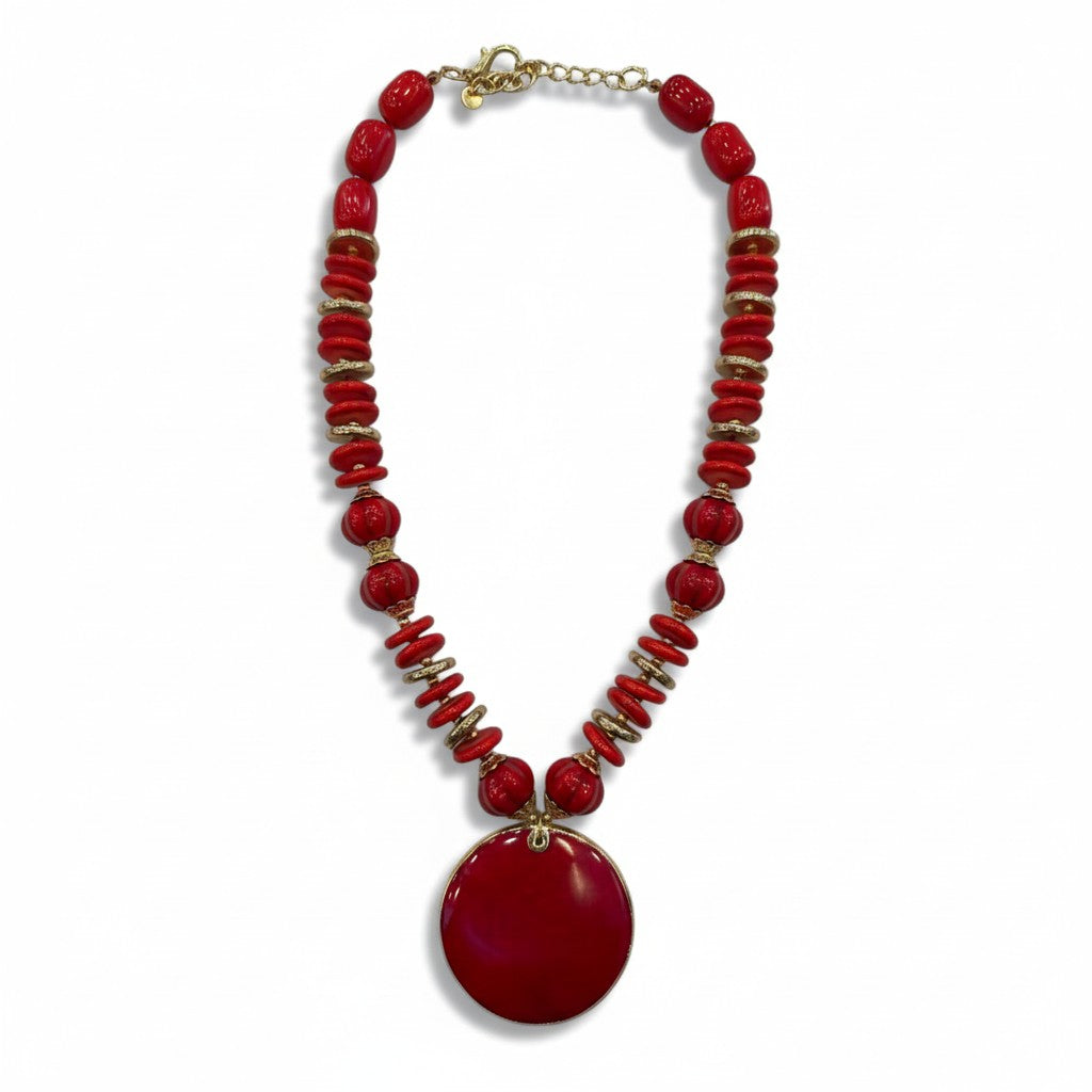 Collana Boho con Pendente Tondo – Stile Estivo Multicolor