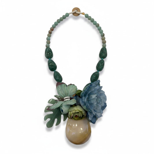 Collana Moda Boho con Fiori e Perle Colorate – Stile Estivo Donna