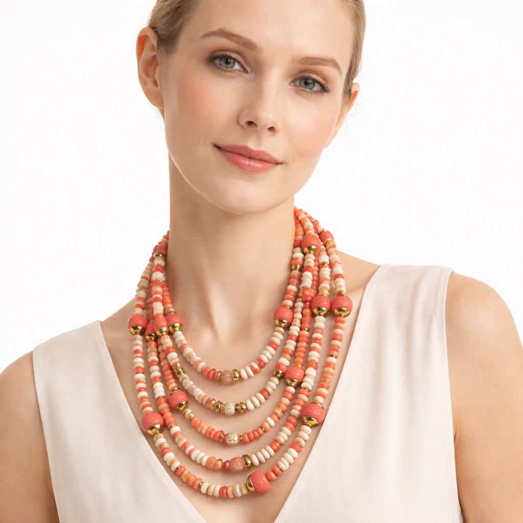 Collana Multistrato di Perline Colorate – Stile Boho Estivo