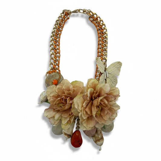 Collana Moda Boho con Fiori e Catena – Stile Elegante Estivo Donna