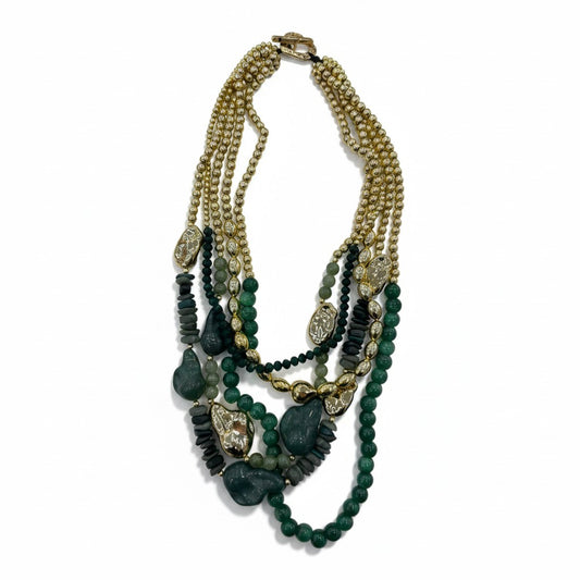 Collana Multistrato con Perline e Pietre Decorative – Stile Boho Chic Ricercato Donna