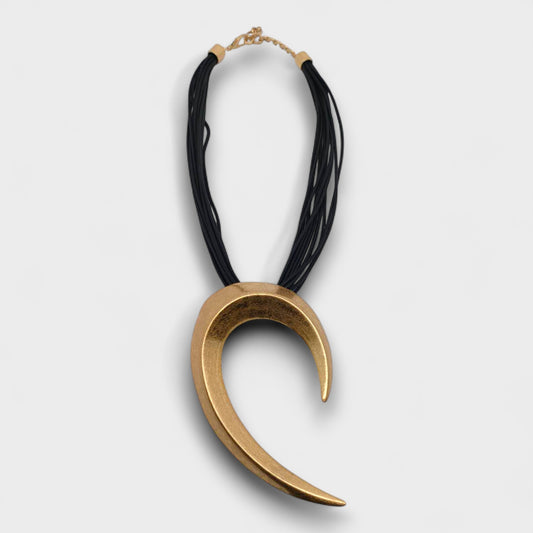 Collana Mezzaluna Bold – Argento / Oro Antico