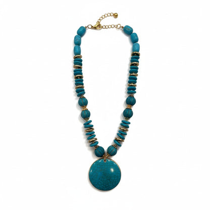 Collana Boho con Pendente Tondo – Stile Estivo Multicolor