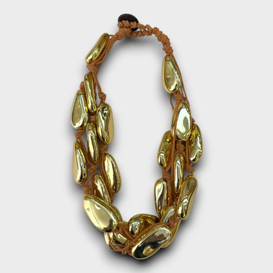 Collana Gocce Dorate – Stile Boho Chic Intrecciato