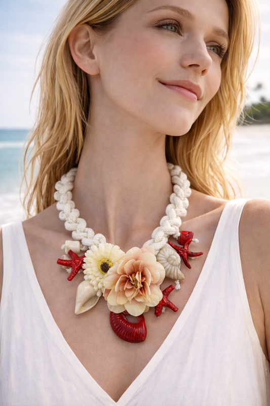 Collana Moda Boho con Conchiglie e Fiori – Stile Estivo Donna