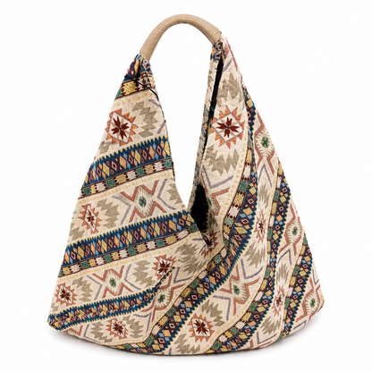 Borsa a Spalla Jacquard con Fantasia Geometrica