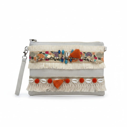 Pochette Boho Colorata con Frange e Dettagli Artigianali – Stile Estivo