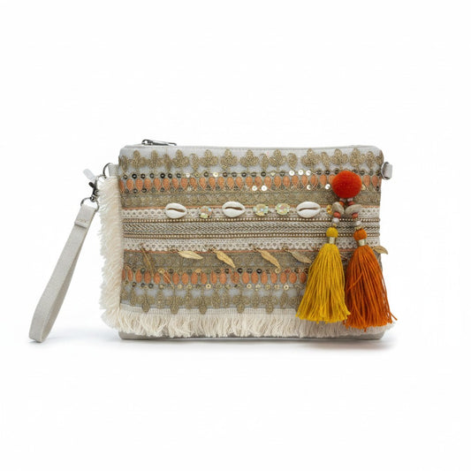Pochette Boho con Nappine Colorate – Stile Caldo ed Etnico Chic