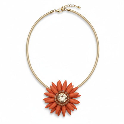 Collana con Fiore e Cristallo – Girocollo Elegante Multicolor