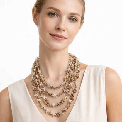 Collana Multistrato con Stelle Marine – Stile Mare Boho Chic