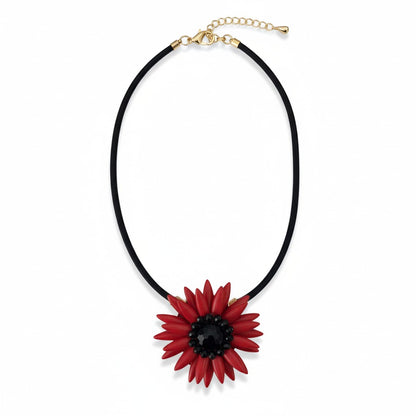 Collana con Fiore e Cristallo – Girocollo Elegante Multicolor