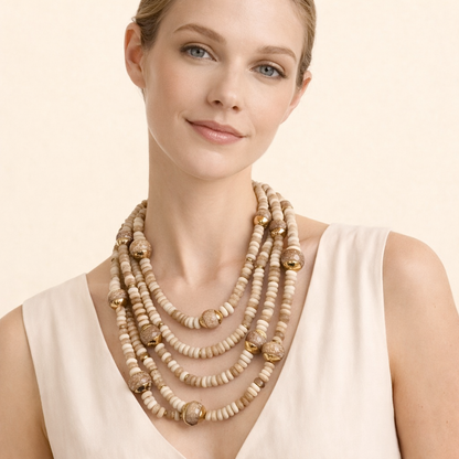 Collana Multistrato di Perline Colorate – Stile Boho Estivo