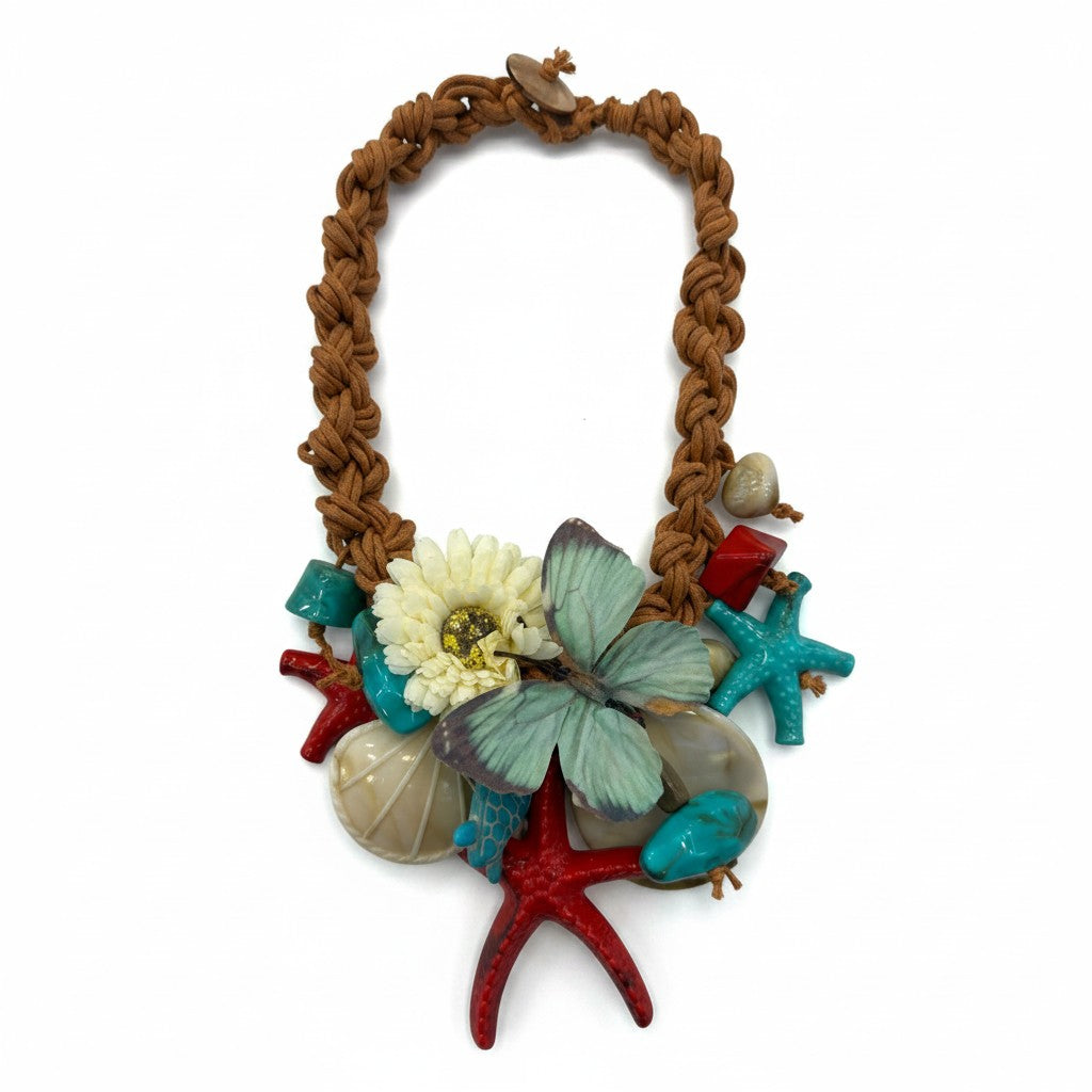 Collana Boho Chic con Conchiglie e Stella Marina – Design Artistico Estivo